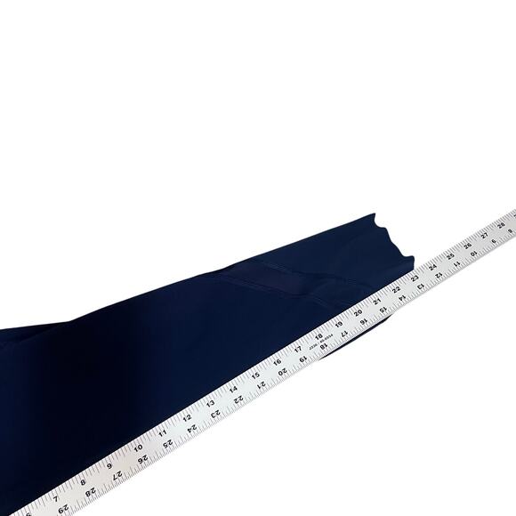 Lululemon Wunder Under Crop Leggings 23"' Scallop Full-On Luxtreme Blue Sz 8 - Picture 9 of 10